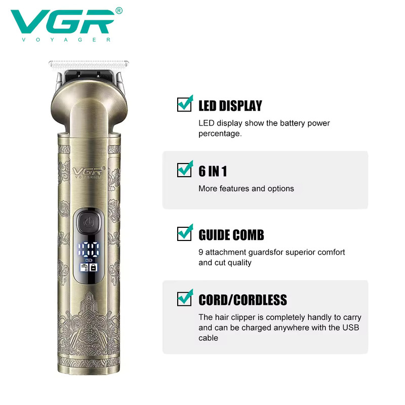 ماشین اصلاح موی سر و صورت وی جی ار مدل v-109
