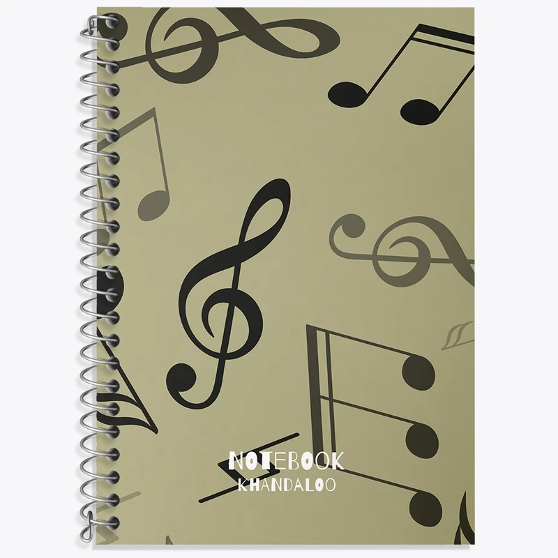 دفتر زبان 50 برگ خندالو مدل سه خط طرح نت موسیقی کد N1176