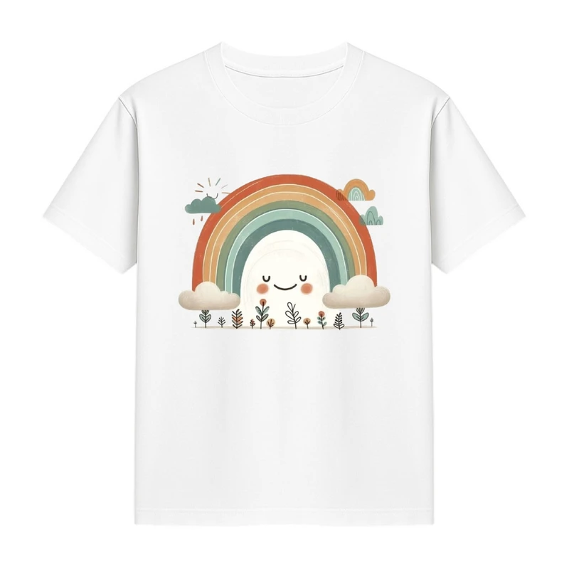 تی‌شرت آستین کوتاه دخترانه مدل رنگین کمان کد p1 