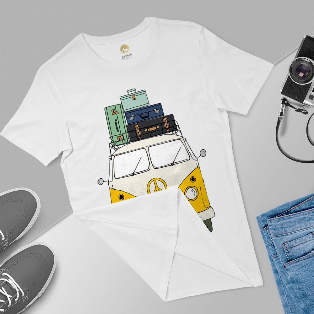 تی شرت آستین کوتاه زنانه هومرو مدل TW180 طرح مینیمال سفر -  - 6