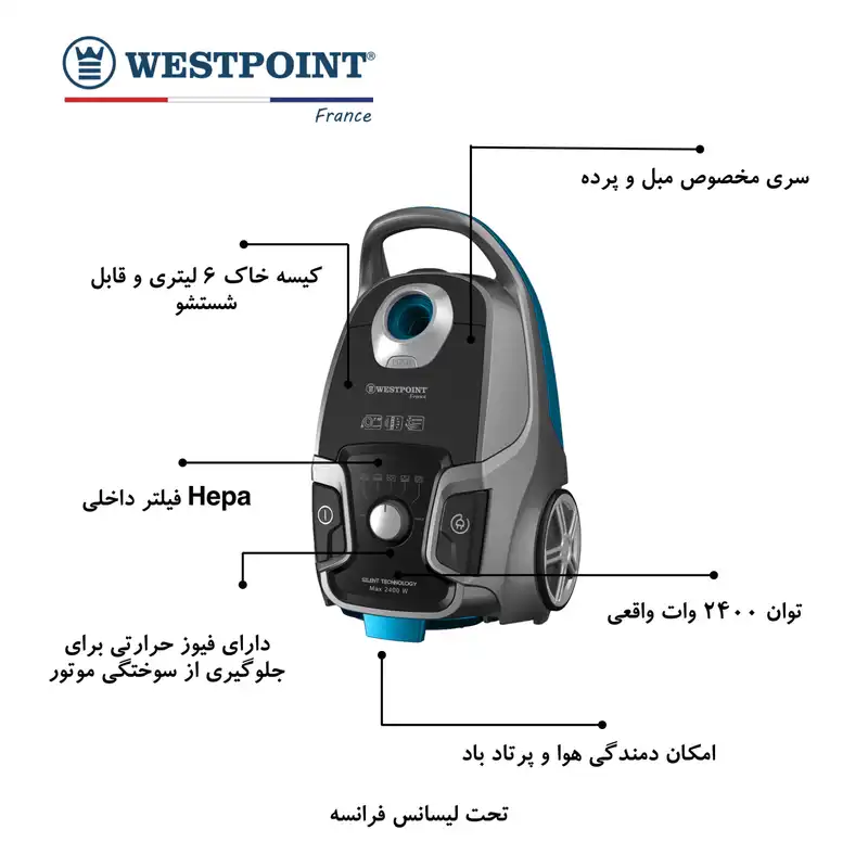 جاروبرقی وست پوینت مدل WVMP-3024