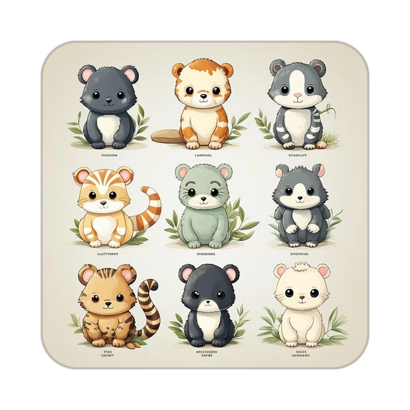 زیر لیوانی کاکتی طرح حیوانات کارتونی مدل mp28635