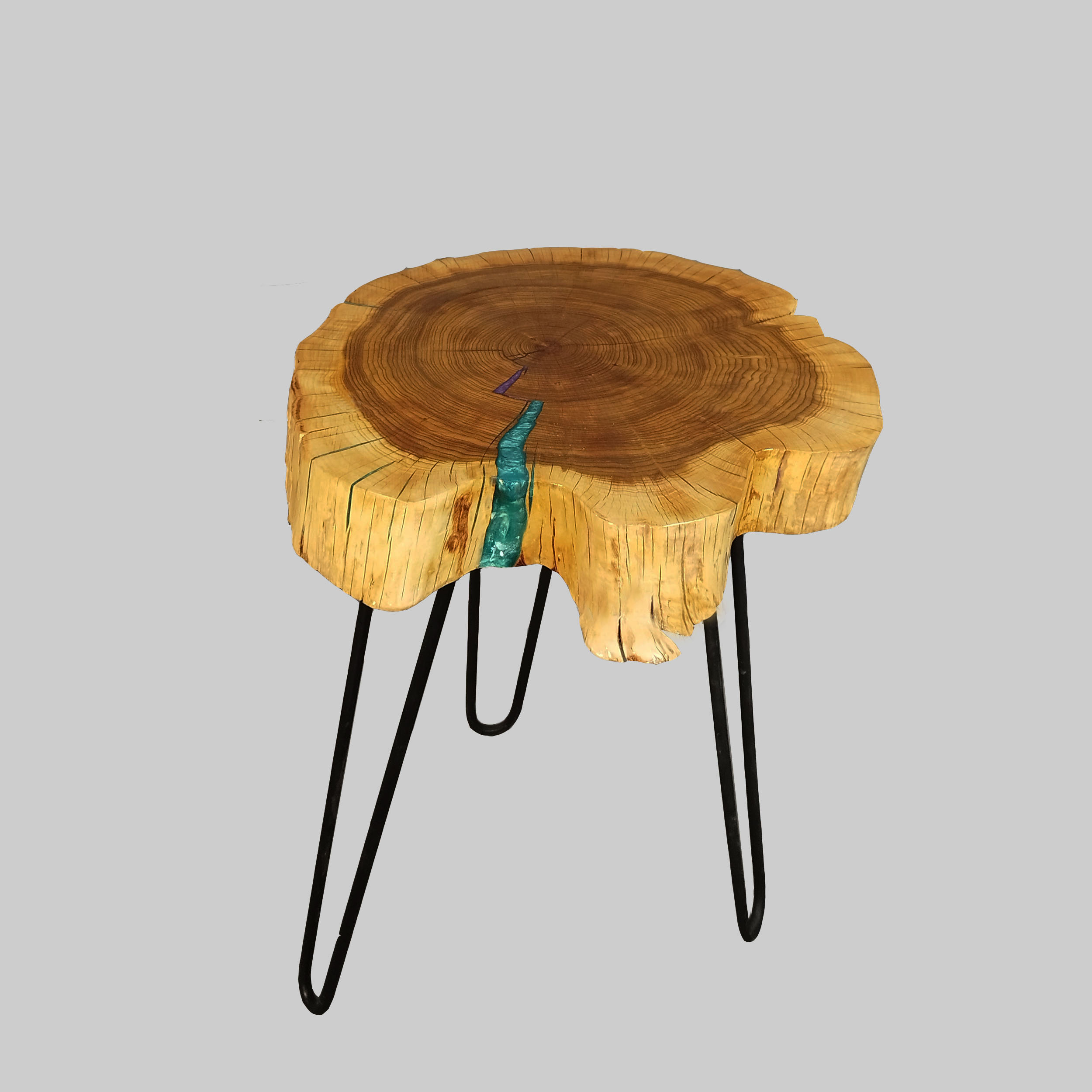 میز عسلی مدل چوب و رزین کد 01