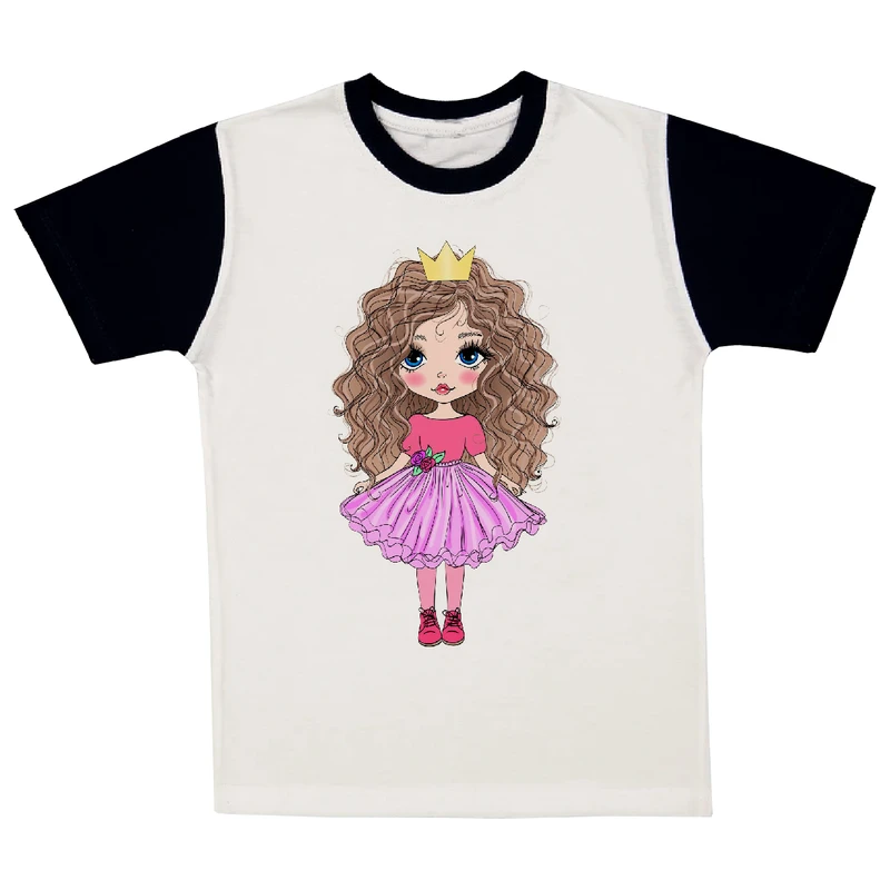 تی شرت آستین کوتاه دخترانه مدل دخترک A14