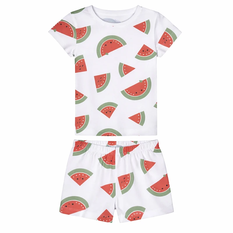 ست تی‌شرت آستین کوتاه و شلوارک راحتی دخترانه کونیبو مدل هندونه