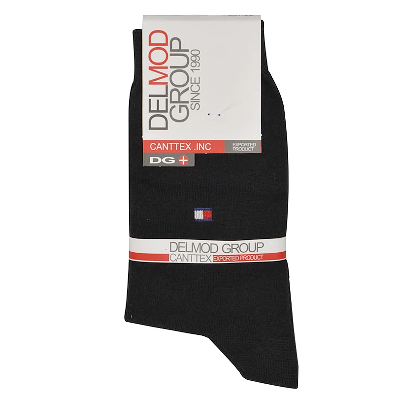 جوراب ساق بلند مردانه دل مد گروپ مدل 249011602 نخ پنبه  رنگ مشکی