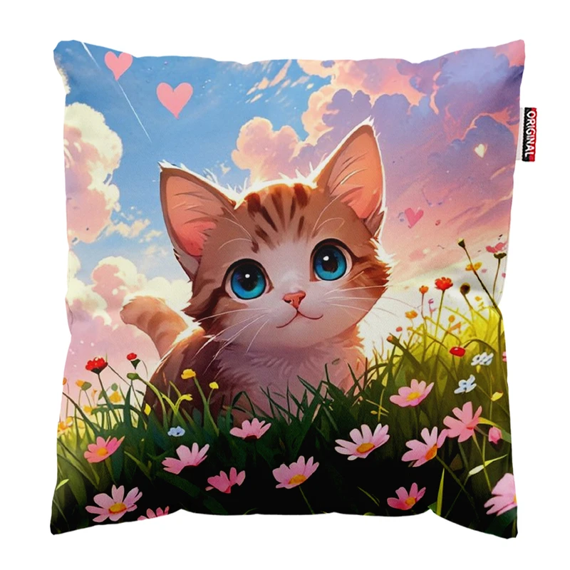 کوسن پاد آفرین مدل گربه کیوت بامزه فانتزی کد PK301948 سایز 30*30 سانتی متر