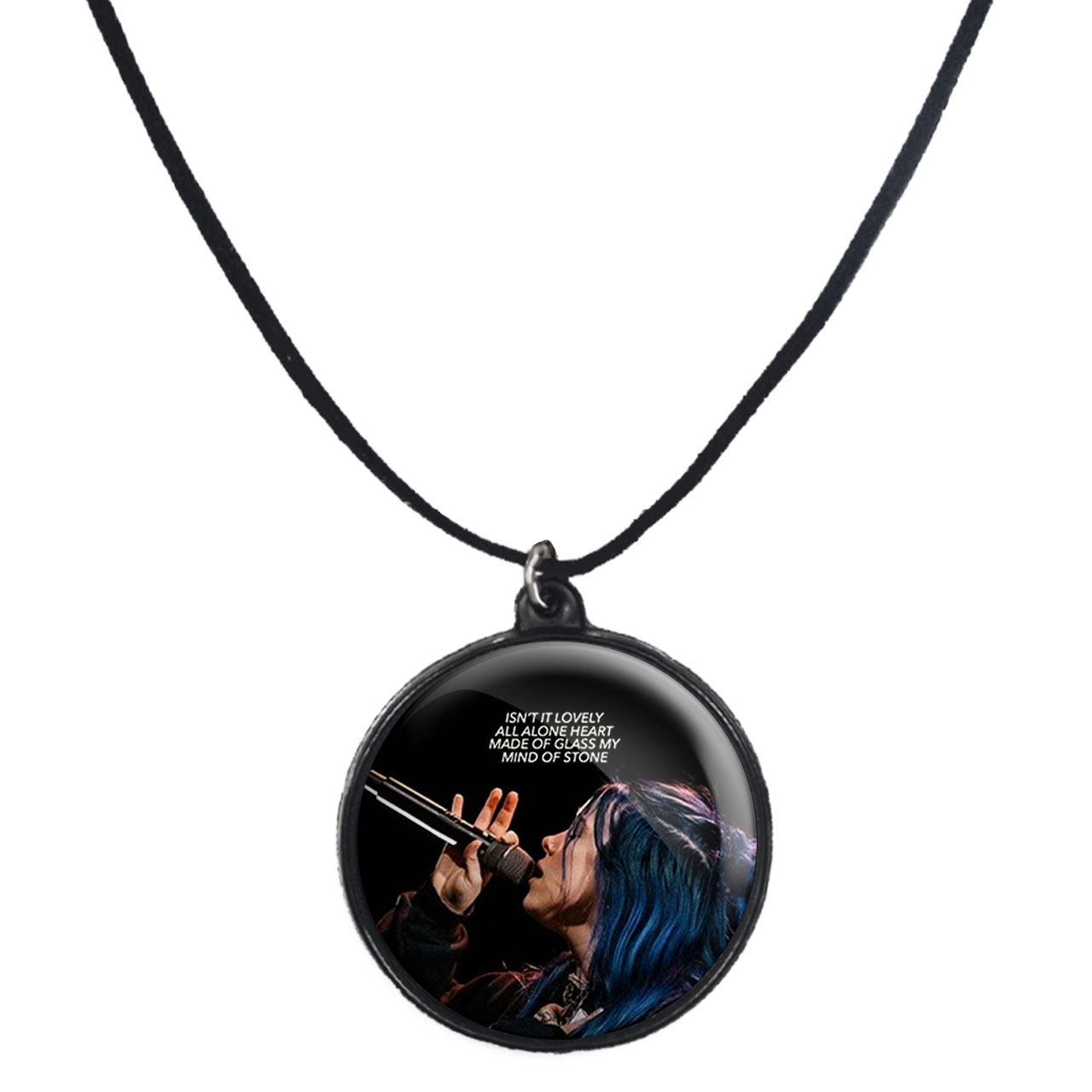 گردنبند پرمانه طرح بیلی آیلیش کد pmb.8395 مدل دو طرفه