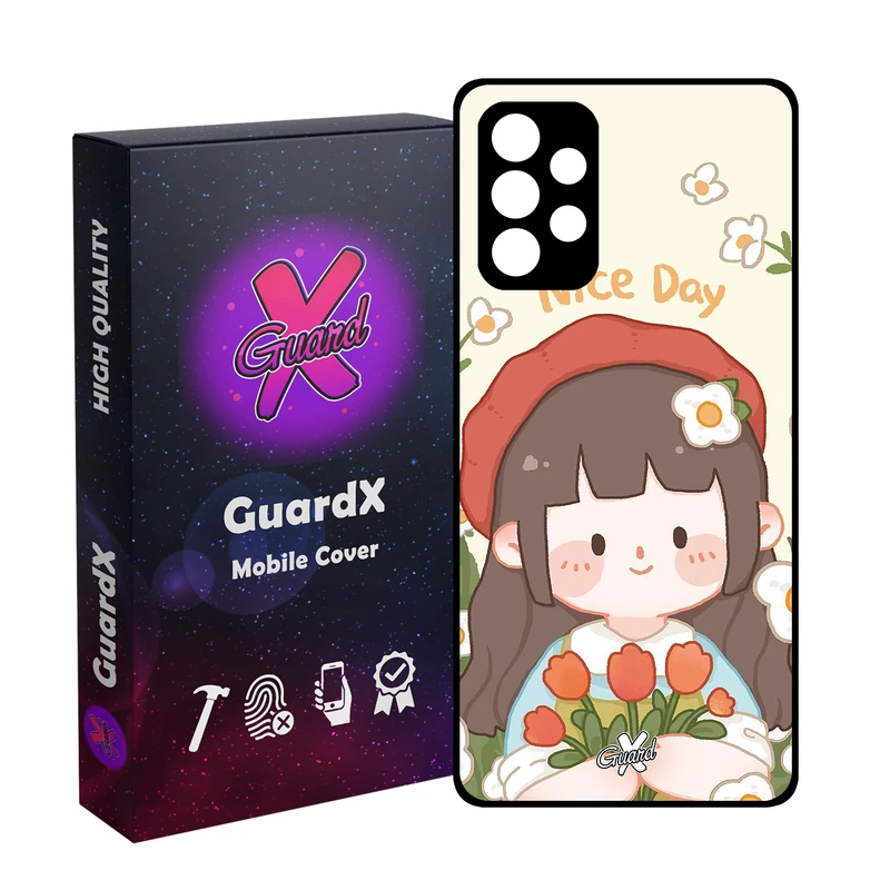 کاور گارد ایکس طرح Girl مدل Glass10633 مناسب برای گوشی موبایل سامسونگ Galaxy A73