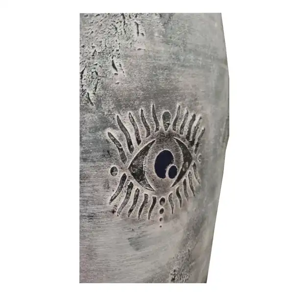 گلدان سفالی مدل پتینه طرح چشم زخم کد 027