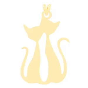 آویز گردنبند طلا 18 عیار زنانه الن نار مدل 3256 طرح دو گربه