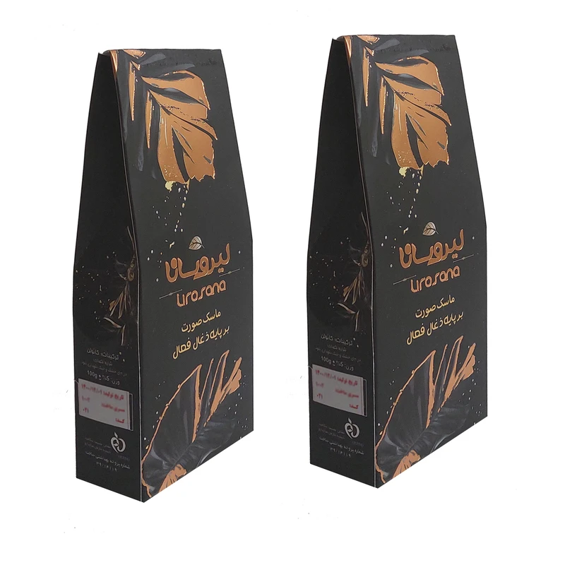 ماسک صورت لیروسانا مدل زغال فعال وزن 100 گرم مجموعه 2 عددی