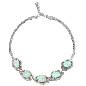 دستبند نقره زنانه بازرگانی میلادی مدل سنگ فیروزه کد DP_504