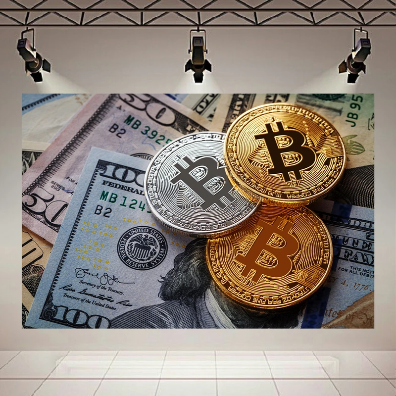 پوستر طرح ارز دیجیتال مدل بیت کوین کد AR304591