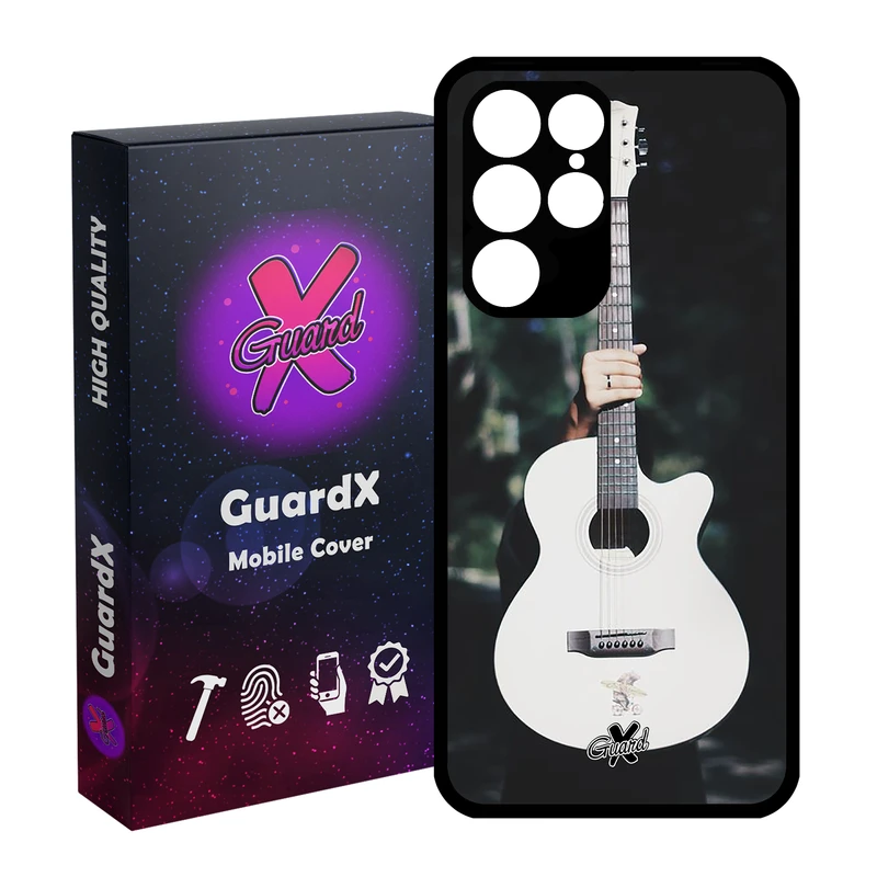 کاور گارد ایکس طرح گیتار مدل Glass10263 مناسب برای گوشی موبایل سامسونگ Galaxy S22 Ultra