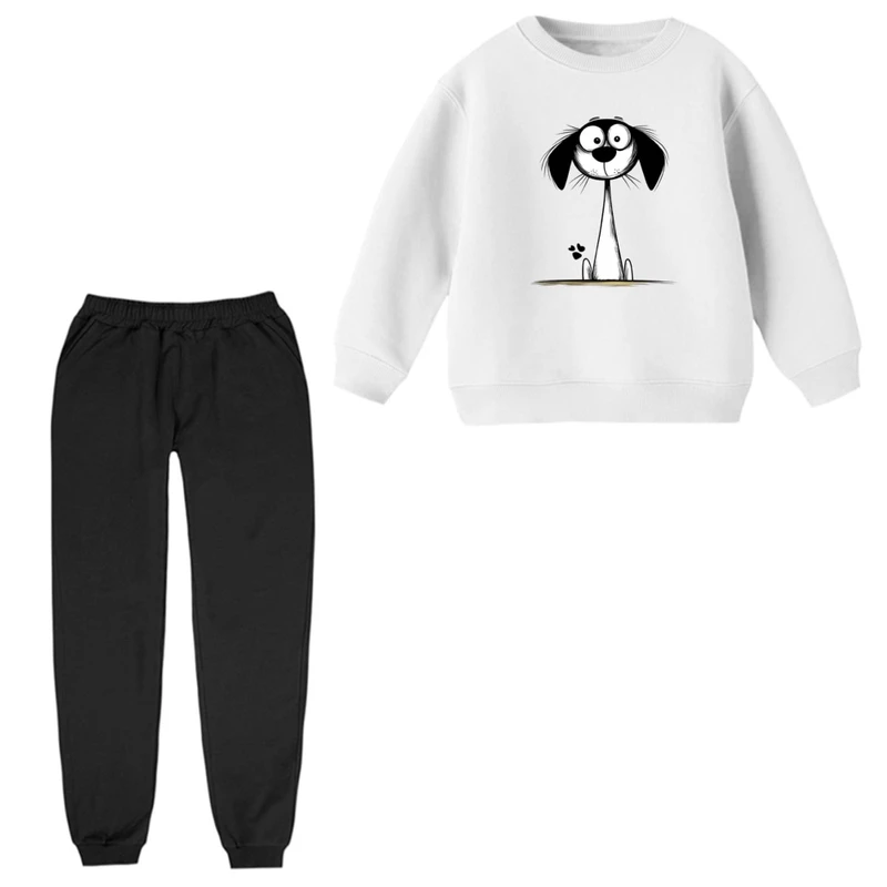 ست سویشرت و شلوار راحتی بچگانه مدل سگ کیوت  