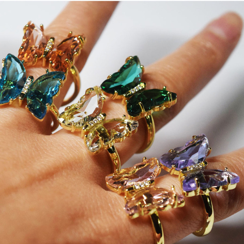 انگشتر زنانه مدل پروانه عاشق کریستالی کد 09 انگشتر زنانه مدل پروانه عاشق کریستالی کد 09