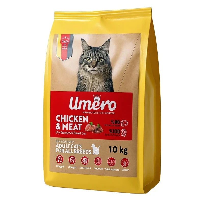 غذا خشک گربه بالغ اومرو مدل سوپر پریمیوم با طعم مرغ و گوشت وزن 10 کیلوگرم