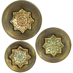 دیوارکوب سفالی طرح هندسی کد 211815 مجموعه 3 عددی