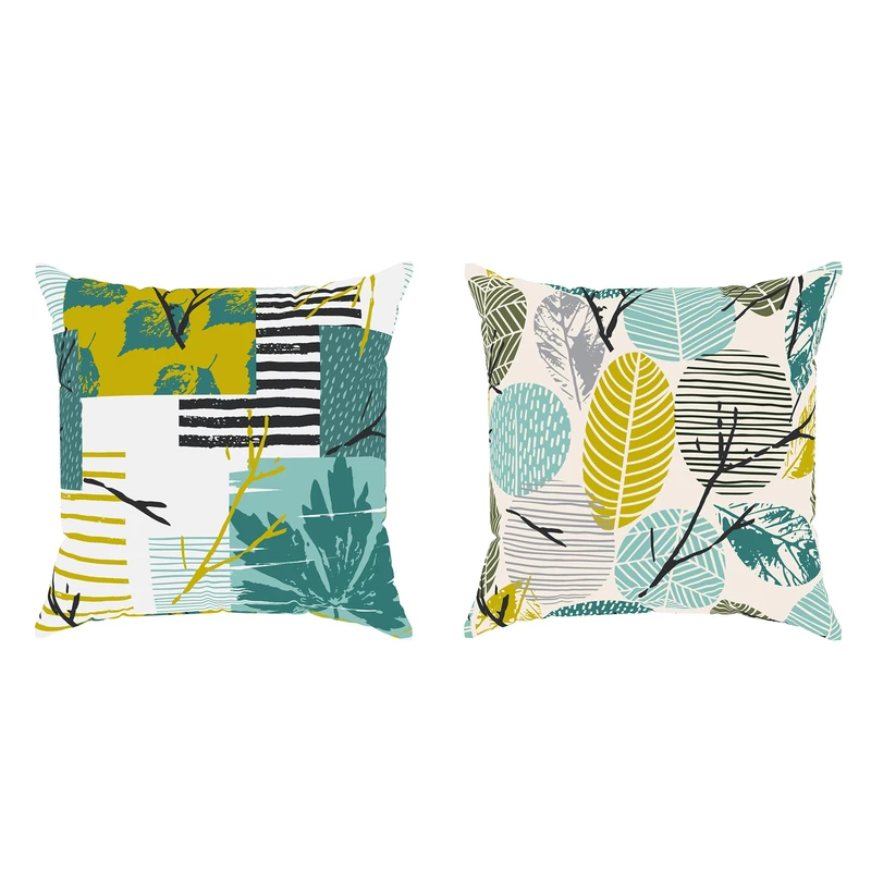 کاور کوسن مدل مخمل طرح برگ کد 5146-5147 مجموعه دو عددی