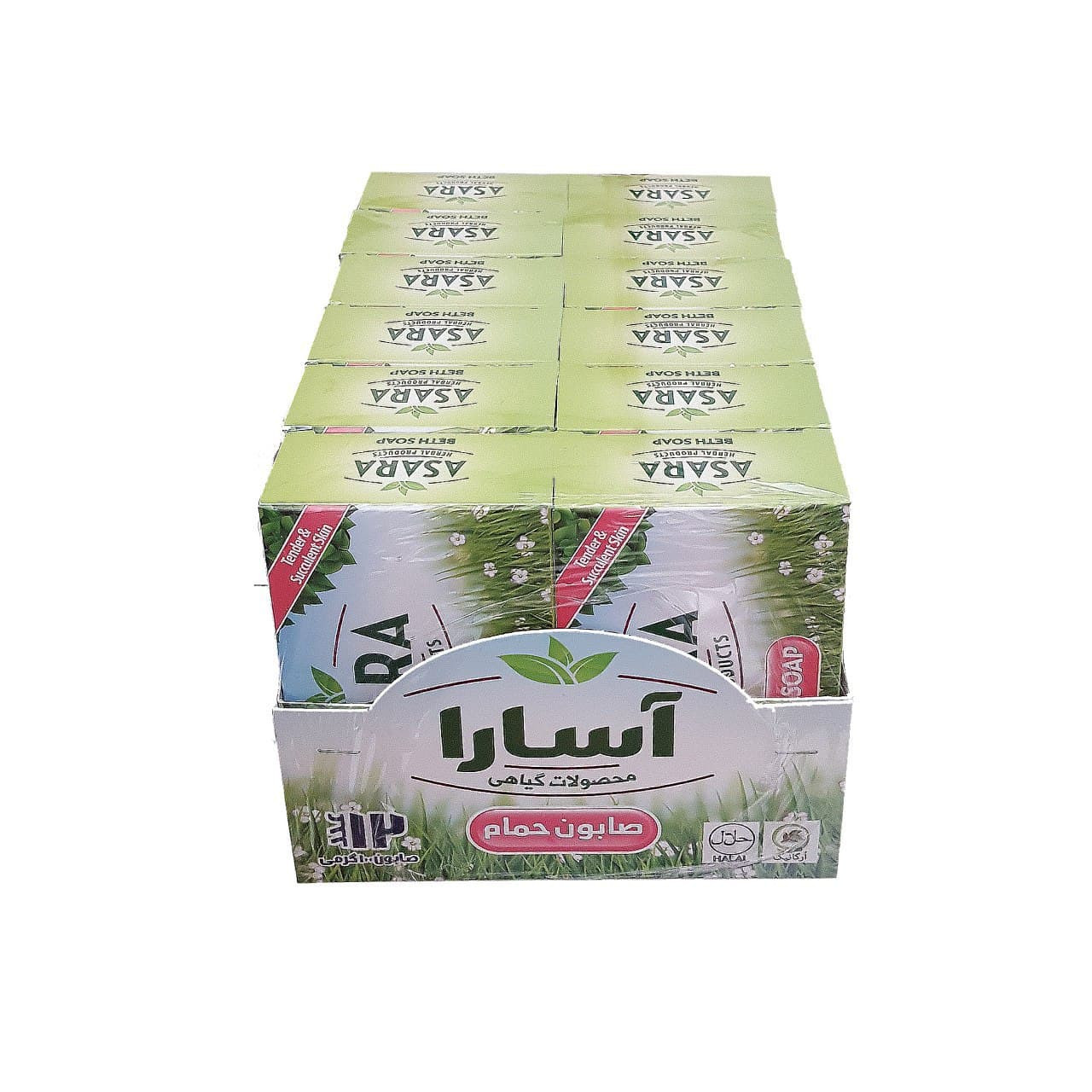 صابون شستشو آسارا مدل Herbal وزن 100 گرم بسته 12 عددی