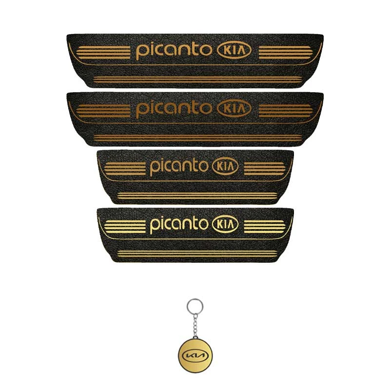 برچسب پارکابی خودرو لندمون کد LMm0061 MT مناسب برای کیا پیکانتو مجموعه 4 عددی به همراه جا کلیدی