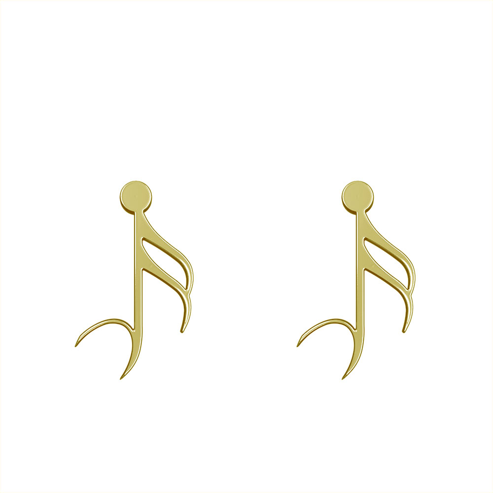 گوشواره طلا 18 عیار زنانه مدوپد مدل هندسی کد GA1-10187