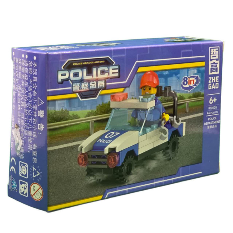 ساختنی 46 تکه ناب سل مدل ماشین پلیس کد NAAB006 POLICE46 PCS/PZS 8in1
