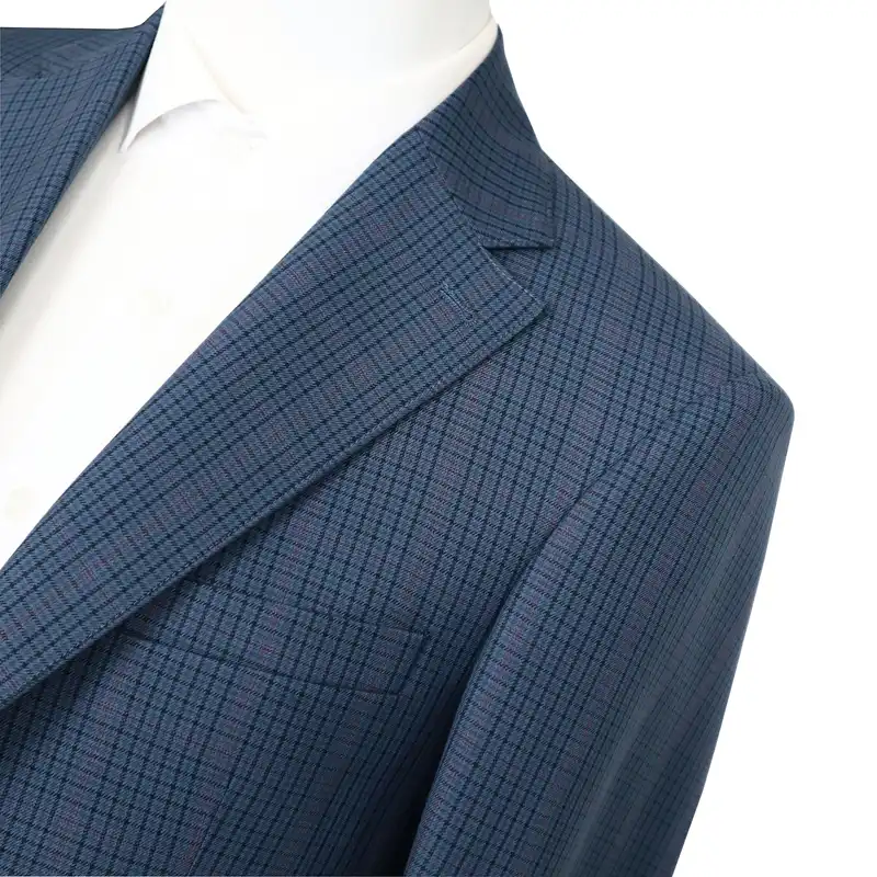 کت تک مردانه مدل یقه انگلیسی چهارخانه عالیجناب slim fit کد 210444.3