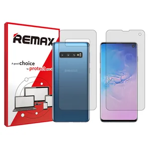Remax HyGEL transparent display screen protector suitable for Samsung Galaxy S10 mobile phones along with the back of the phone