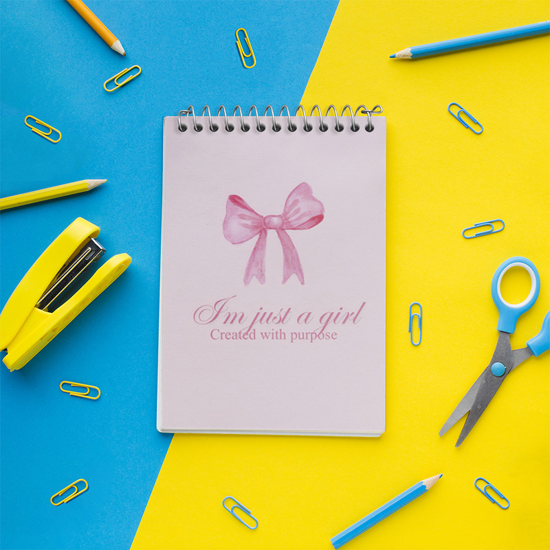 دفتر یادداشت 50 برگ خندالو طرح پاپیون صورتی کد N4719