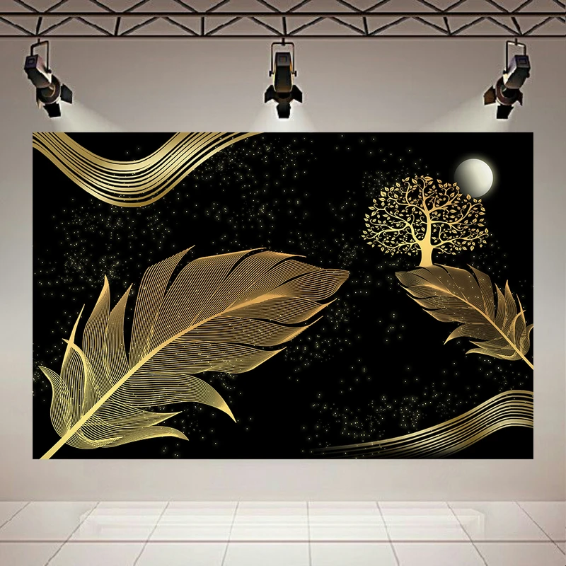 پوستر بک لایت طرح برگ و خطوط مواج مدرن کد AR31152