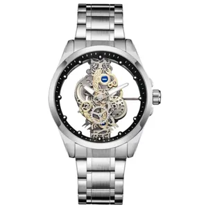 ساعت مچی عقربه‌ای مردانه مدل پشت شیشه ای موتور پیدا ضدآب بین باند N