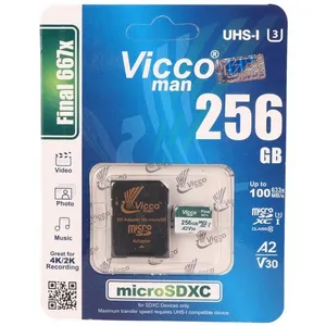 کارت حافظه microSDXC ویکومن مدل Final 667X کلاس 10 استاندارد UHS-I U3 سرعت 90MBps ظرفیت 256 گیگابایت به همراه خشاب
