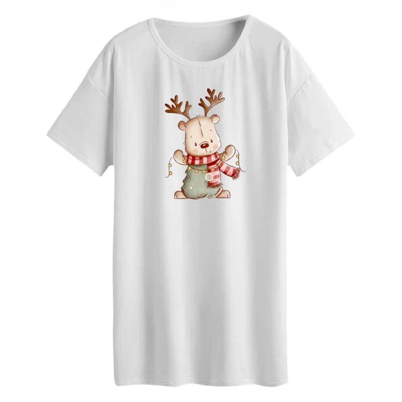 تی شرت لانگ زنانه مدل گوزن کد 1