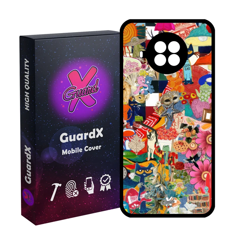 کاور گارد ایکس طرح کلاژ مدل Glass10576 مناسب برای گوشی موبایل شیائومی  MI 10T Lite/Redmi Note 9 Pro 5G/10I 5G