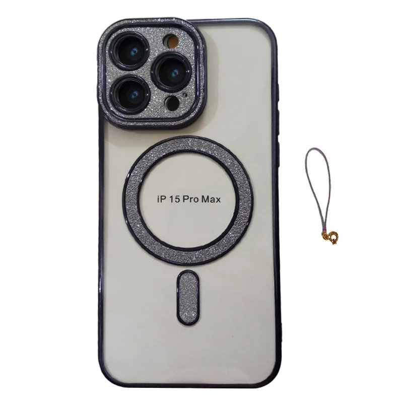 کاور ایکس قاب کد 15akl+shine مناسب برای گوشی موبایل اپل iPhone 15 promax به همراه آویز