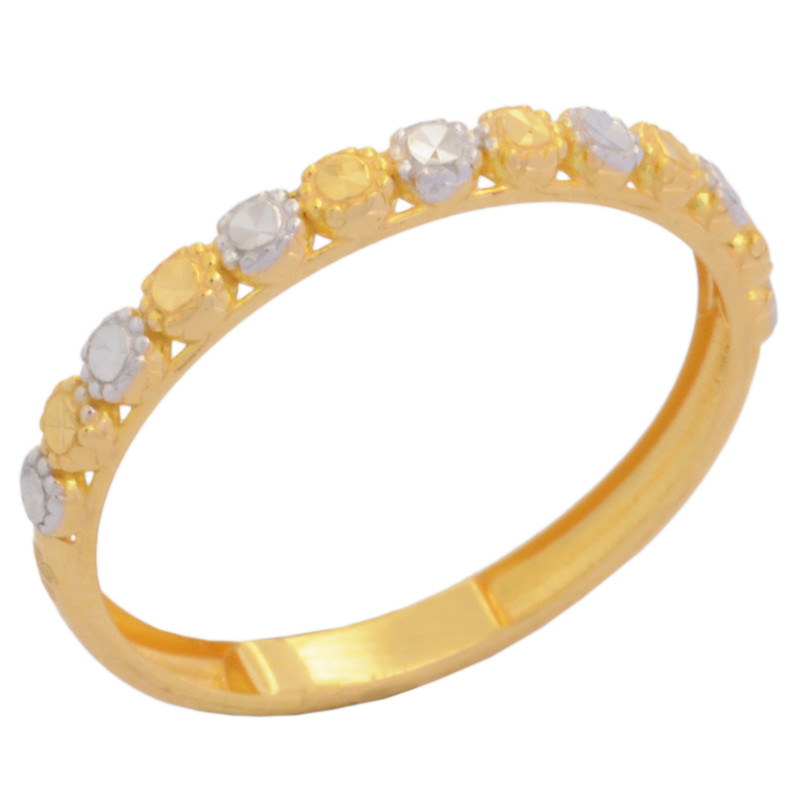 انگشتر طلا 18 عیار زنانه طلای مستجابی مدل تراش دو رنگ آوا کد 86412 سایز 55