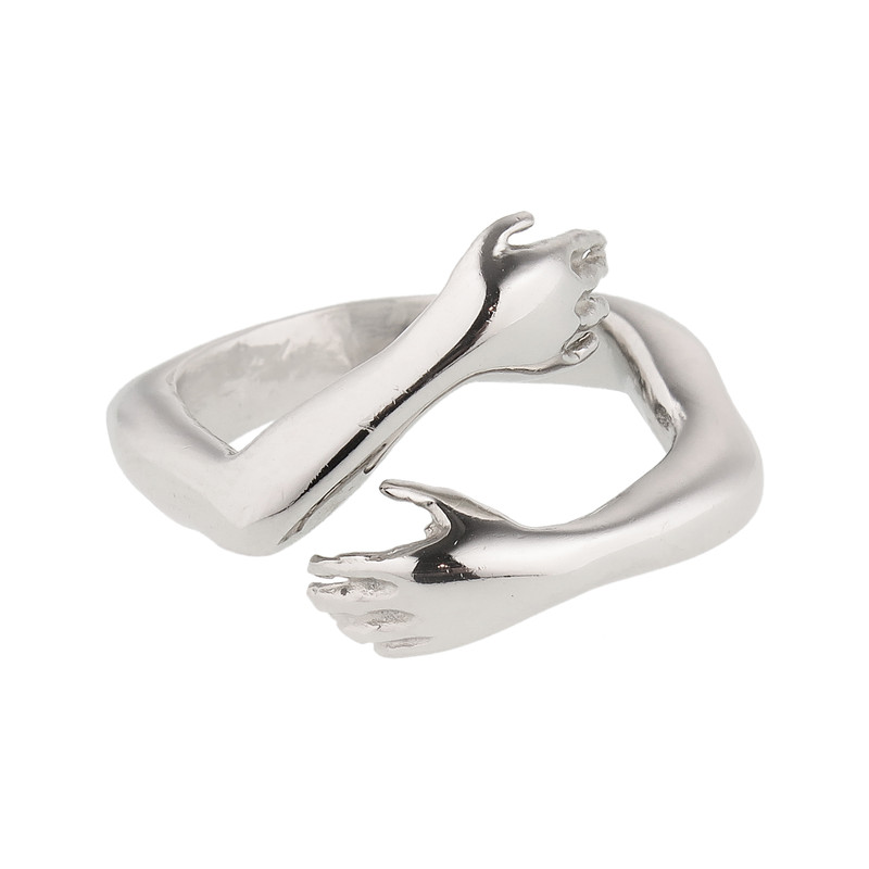 انگشتر نقره زنانه گالری عزیزی طرح آغوش مدل 15414 انگشتر نقره زنانه گالری عزیزی طرح آغوش مدل 15414