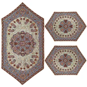 ست 3 تکه رومیزی ترمه مدل نسترن کد N05