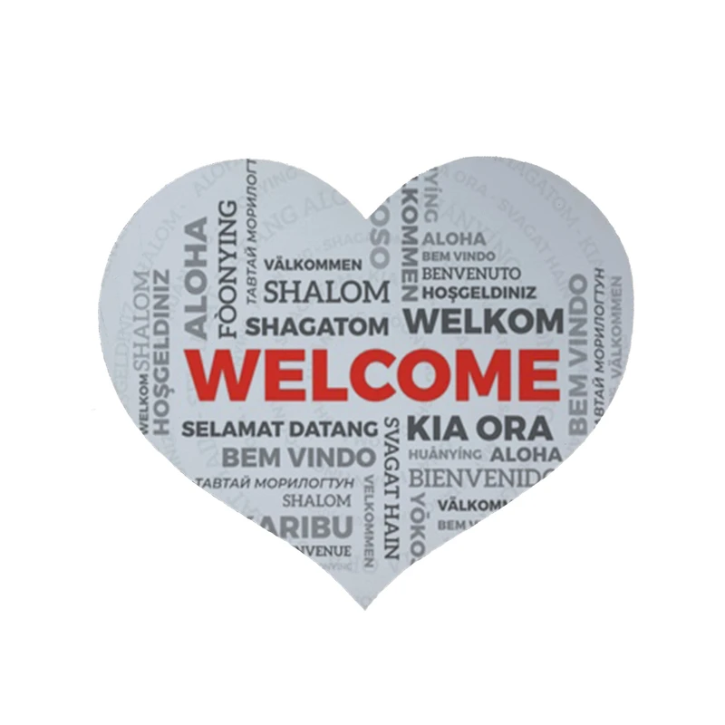  پادری مدل قلب طرح Welcome کد 8259 سایز 90 × 90 سانتی متر