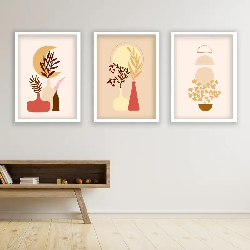 تابلو مدل مینیمال دکوراتیو کد LA-G3030 مجموعه 3 عددی