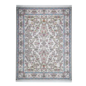 فرش ماشینی فرش مارکت تریتا مدل باغ گل کد fm1200 60 زمینه فیلی 