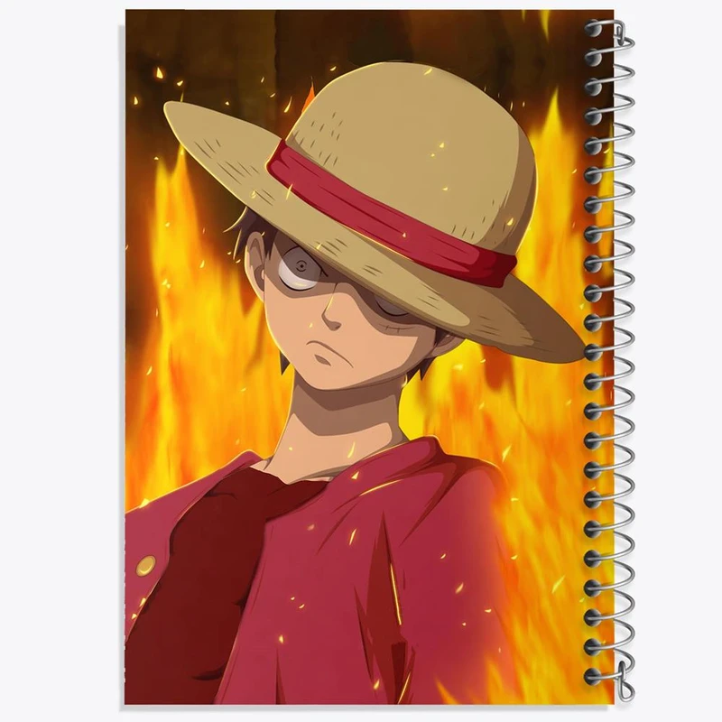 دفتر شطرنجی 50 برگ خندالو طرح لوفی انیمه وان پیس One Piece کد 17222