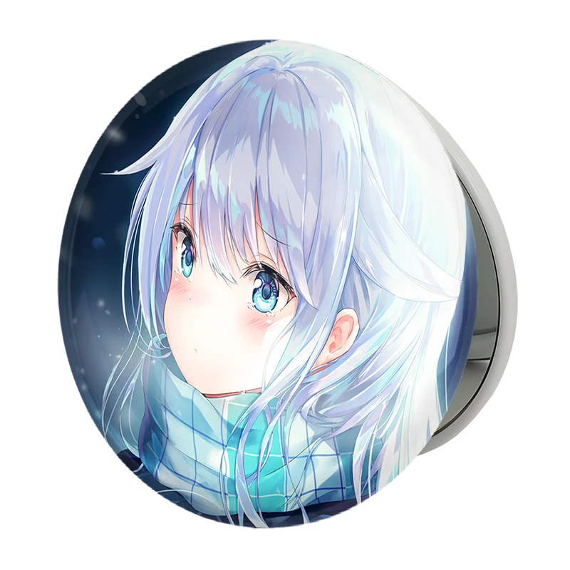 آینه جیبی خندالو طرح دختر انیمه ای مدل تاشو کد 18017 