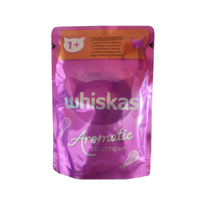 پوچ گربه ویسکاس مدل Aromatic Selection in Gravy با طعم بوقلمون وزن 85 گرم