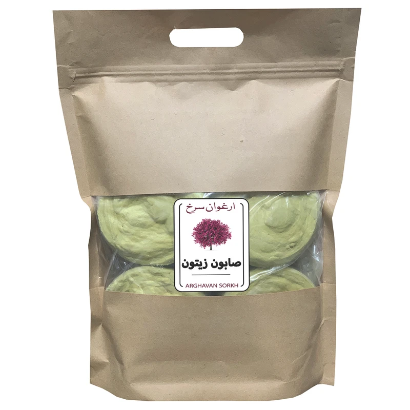 صابون زیتون ارغوان سرخ کد 04 وزن 1000 گرم - بسته 4 عددی