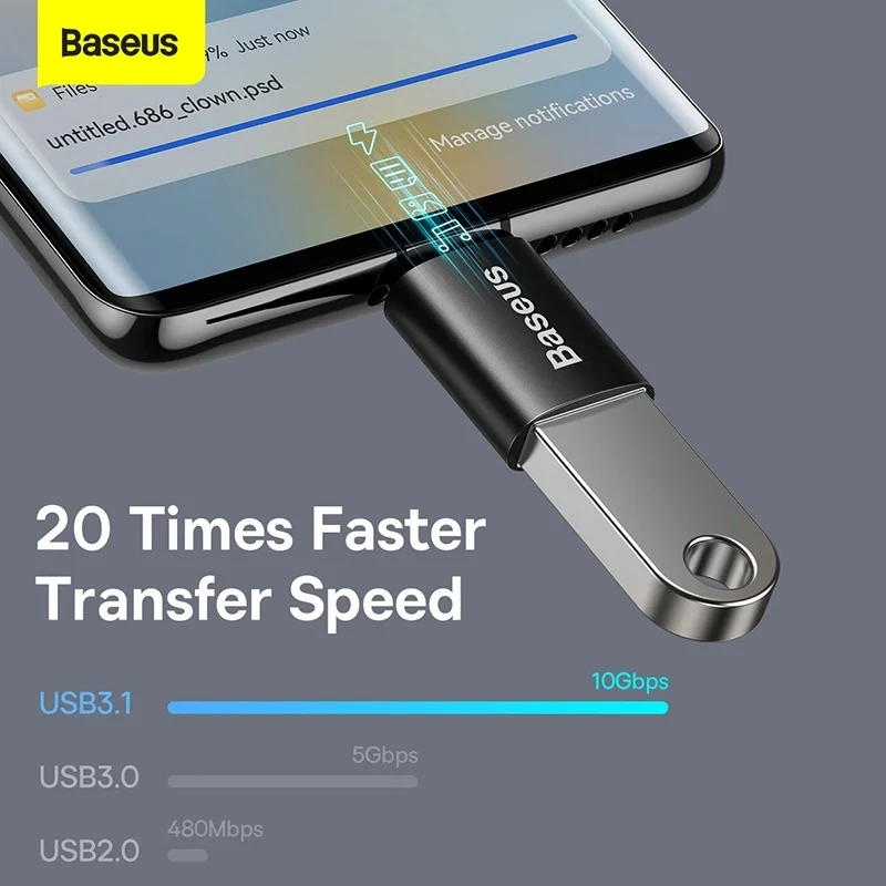 عکس شماره 3 : مبدل usb-c به usb 3.1 بیسوس مدل 10gbps-otg