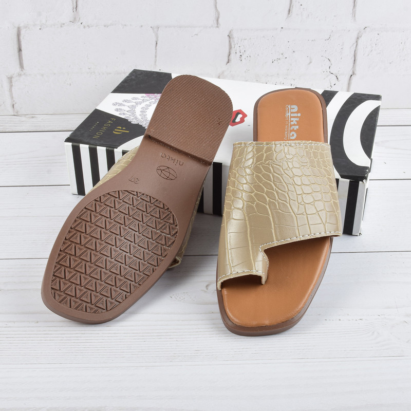 دمپایی لاانگشتی زنانه نیکتا مدل پوست ماری NCF.2866