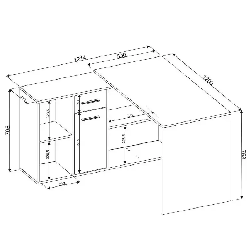میز تحریر هیراد مدل T163-MDF